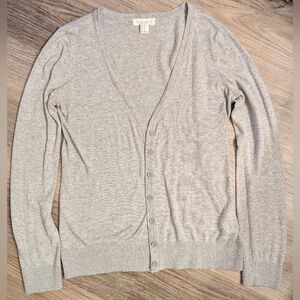 Forever 21 Gray V-Neck Button Front Cardigan Sweater Size M